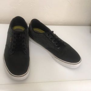 Vans Atwood Deluxe Mens Size 10.5 Black Dachshund Canvas Ortholite Sneaker Shoes